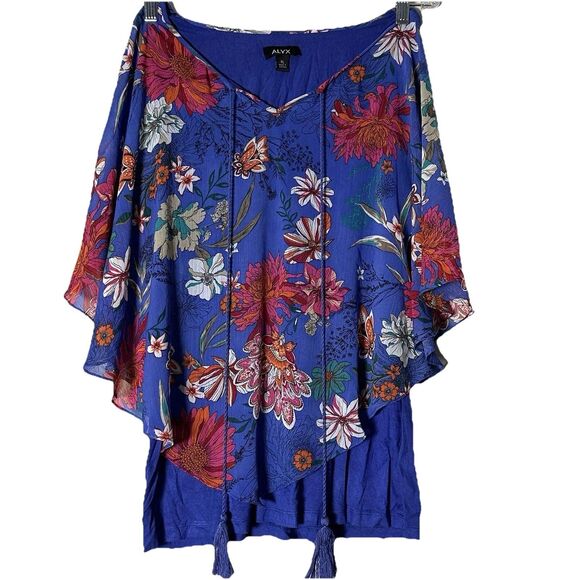 2/$30 Alyx Sz XL Floral Flutter Sleeve Top Summer Flowy Fairy Cottagecore Beach - Picture 1 of 5